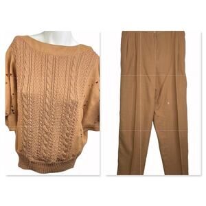 Vintage Brown Cable Knit Sweater